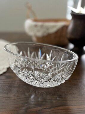 Waterford Crystal Bowl Oval Vanity Candy Dish Luxury Vintage Decor